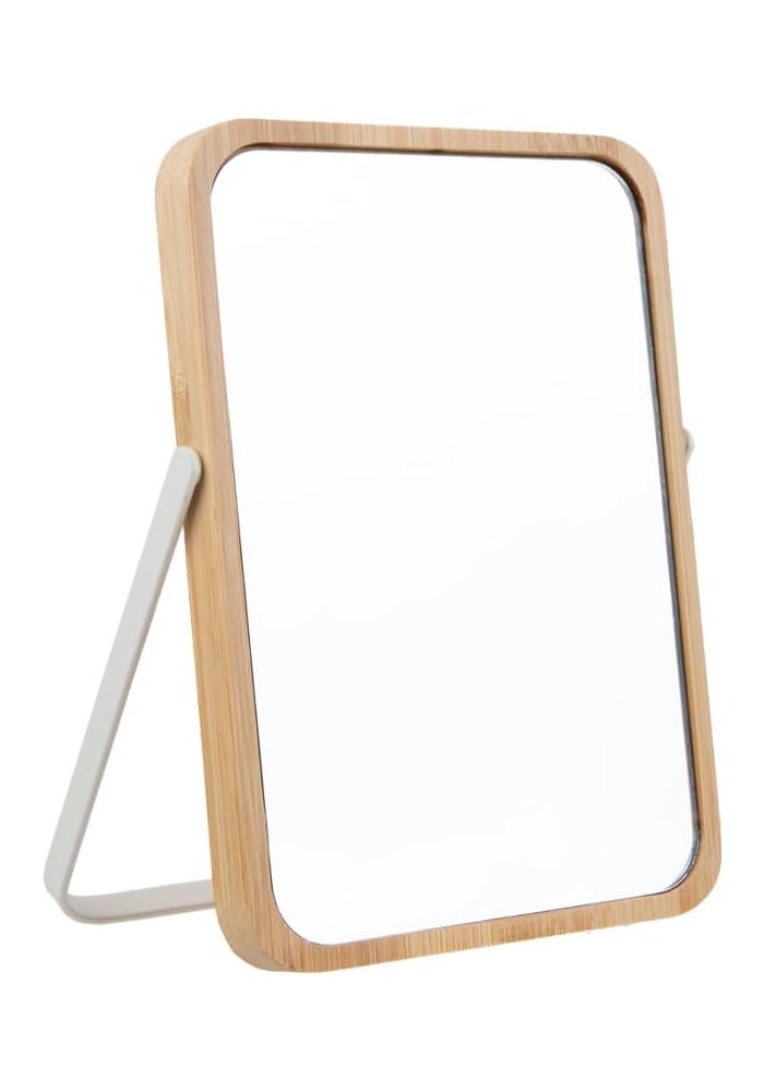 Daiso Bamboo Stand Mirror – Beige - Image 2